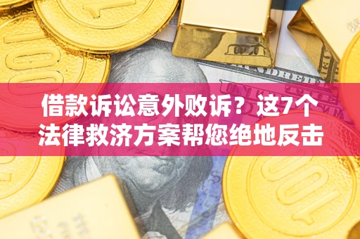 武汉借款诉讼意外败诉？这7个法律救济方案帮您绝地反击！