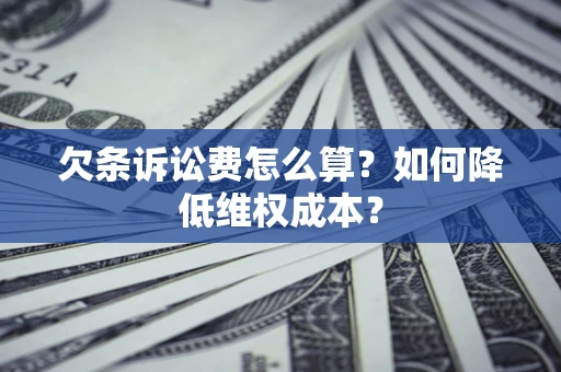 武汉欠条诉讼费怎么算？如何降低维权成本？