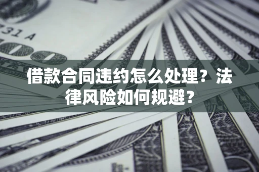 武汉借款合同违约怎么处理？法律风险如何规避？