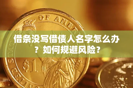 武汉借条没写借债人名字怎么办？如何规避风险？