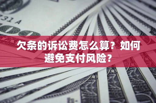 武汉欠条的诉讼费怎么算？如何避免支付风险？
