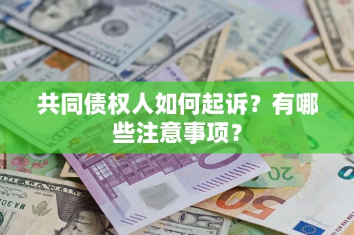 武汉共同债权人如何起诉？有哪些注意事项？